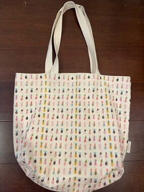 soha living cotton multicolored hawaiian pineapple tote